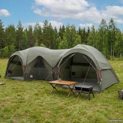 Tente familiale avec auvent imperm&eacute;able, 5 personnes, vert arm&eacute;e, pour le camping