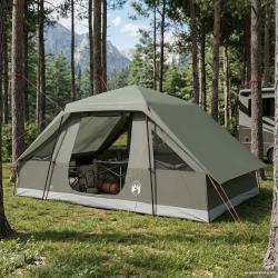 Tente familiale avec auvent imperm&eacute;able, 6 personnes, vert arm&eacute;e, pour le camping