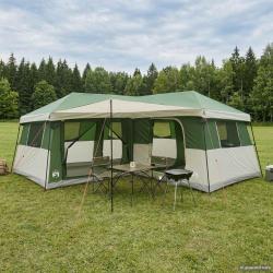 Tente familiale avec pare-pluie r&eacute;sistant &agrave; l'eau, 14 personnes, pour le camping