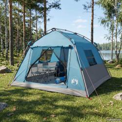 Tente instantan&eacute;e imperm&eacute;able, 3 personnes, bleue, pour le camping