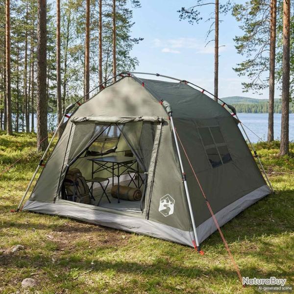 Tente instantan�e imperm�able, 3 personnes, vert arm�e, pour le camping