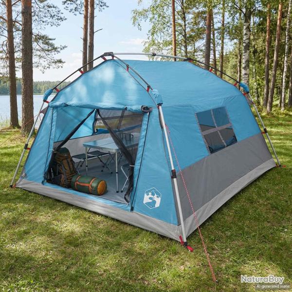 Tente instantan�e imperm�able, 4 personnes, bleue, pour le camping