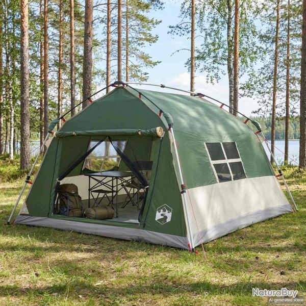 Tente instantan�e imperm�able, 4 personnes, verte, pour le camping