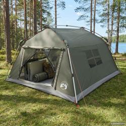 Tente instantan&eacute;e imperm&eacute;able, 4 personnes, vert arm&eacute;e, pour le camping