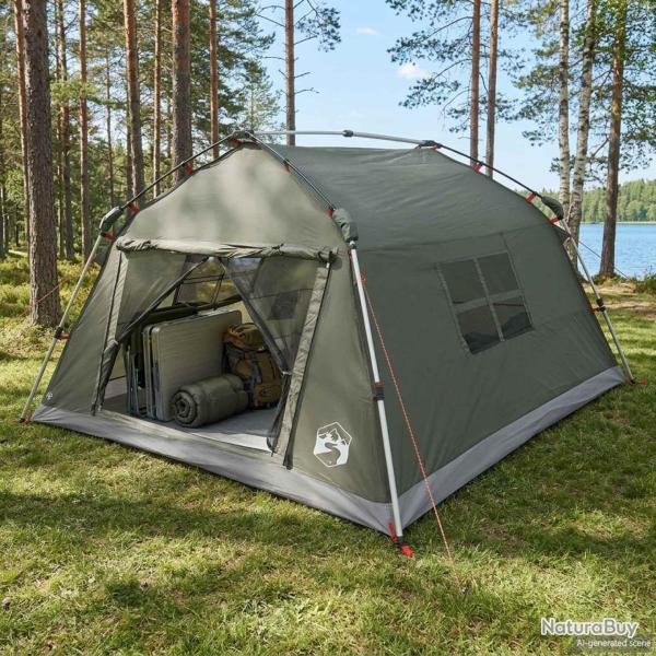 Tente instantan�e imperm�able, 4 personnes, vert arm�e, pour le camping