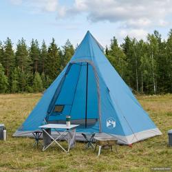 Tente tipi r&eacute;sistante &agrave; l'eau, bleue, 3 personnes, pour le camping