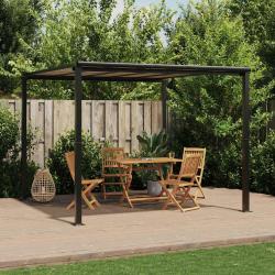 Tonnelle en aluminium anthracite, pour la terrasse, 3 &times; 3 m