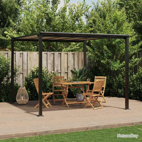 Tonnelle en aluminium anthracite, pour la terrasse, 3 � 3 m