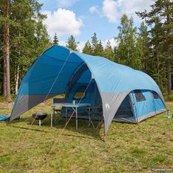 Tente tunnel r&eacute;sistante &agrave; l'eau avec double toit, bleue, 10 personnes, pour le camping