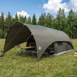 Tente tunnel r&eacute;sistante &agrave; l'eau avec double toit, vert arm&eacute;e, 10 personnes, pour le camping