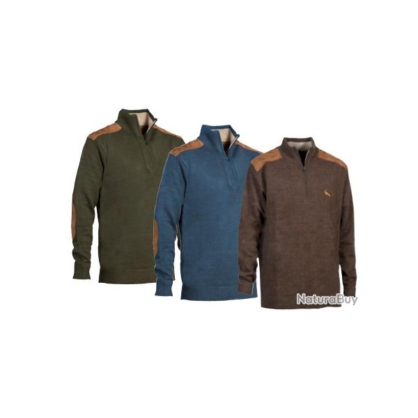 Pull PROHUNT fox zippe marron