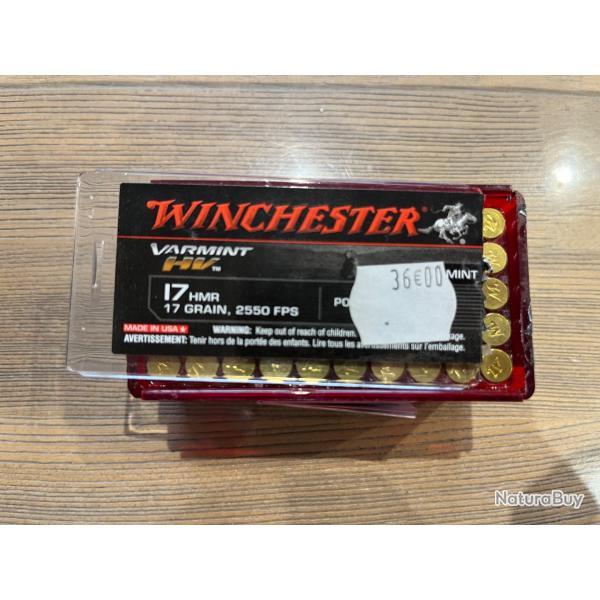 Munitions 17HMR Winchester 17Gr, boite presque neuve !!