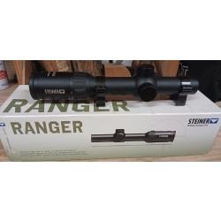 Lunette de battue Steiner Ranger 1-4&times;24 R&eacute;ticule 4A-I tr&egrave;s bon &eacute;tat avec montage &agrave; levier