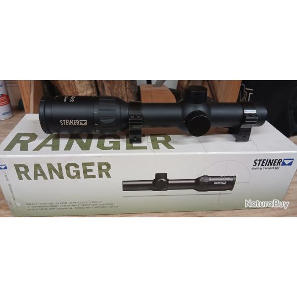 Lunette de battue Steiner Ranger 1-4�24 R�ticule 4A-I tr�s bon �tat avec montage � levier