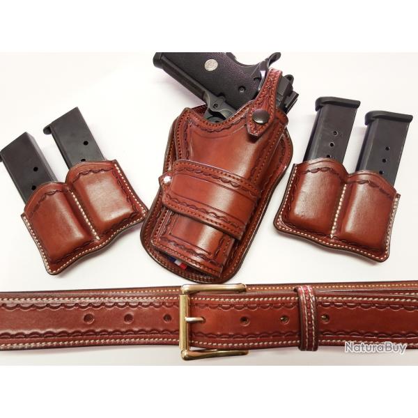 ETUI CUIR "PIKE" pour Colt 45  - WILD BUNCH (Entreprise artisanale fran�aise)
