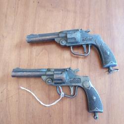 Pistolet revolver Solido jouet ancien - lots de 2