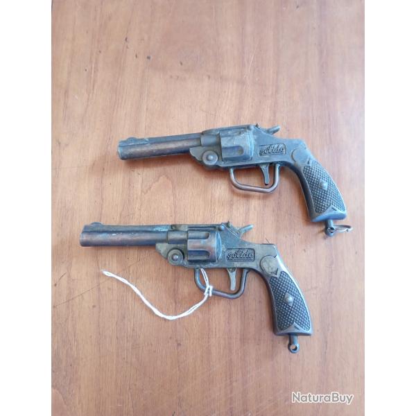 Pistolet revolver Solido jouet ancien - lots de 2