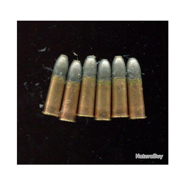 Lot 6 cartouches 7.5 mm pour Revolver Suisse, Norv�gien et Su�dois - nettoy�es - PRIX PORT COMPRIS