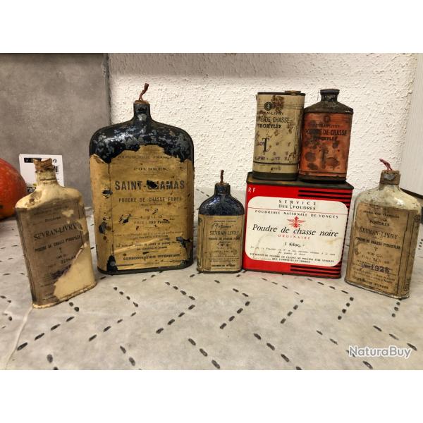 lot de 7 boites � poudre vide