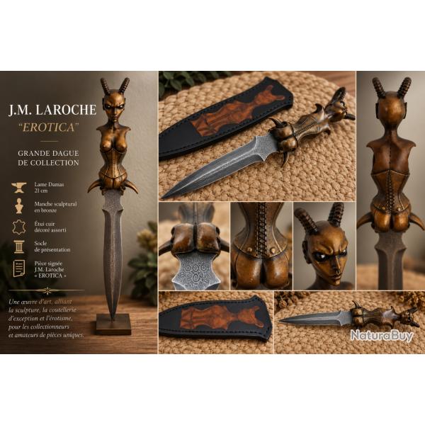 JEAN-MARC LAROCHE - � EROTICA � - GRANDE DAGUE SCULPTURE - DAMAS 21 CM - BRONZE