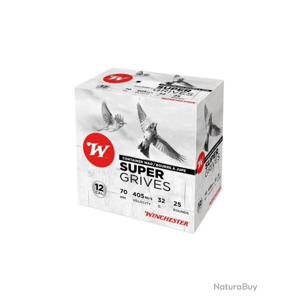 CARTON DE 500 CARTOUCHES WINCHESTER SUPER GRIVES CALIBRE 12 - 32G - BJ