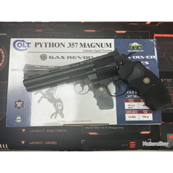 Pistolet colt python 6 pouces gas airsoft 24 coups
