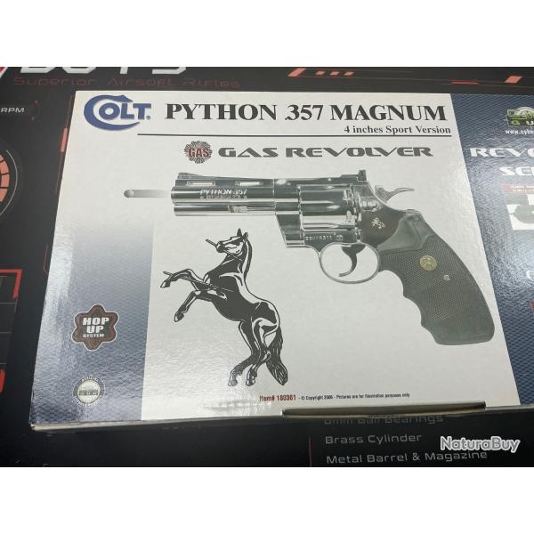 Pistolet colt python 4 pouces gas airsoft 24 coups ch