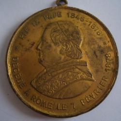 m&eacute;daille papale  PAPALE Vatican Leo XIII / Pie IX 1846-1878 Rome 51  mm