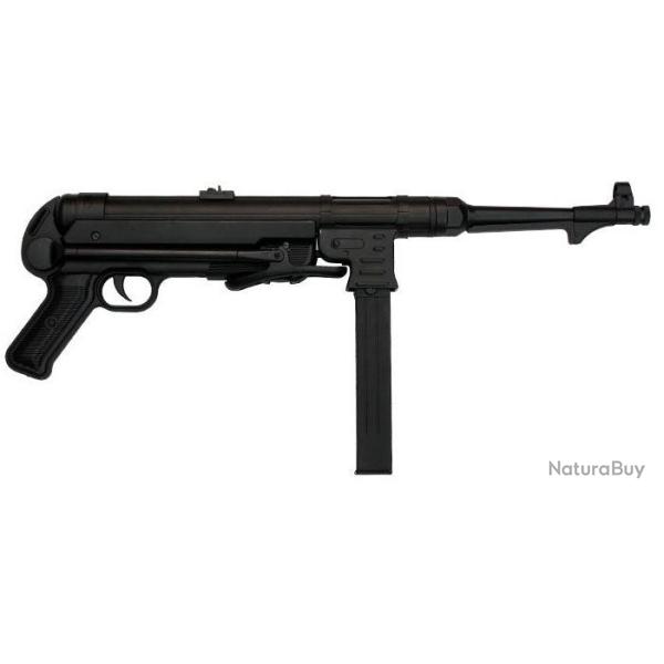 R�plique airsoft S&T MP40 AEG 6 mm m�tal noire - Crosse repliable, chargeur 50 billes