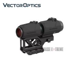 Combo VECTOR OPTICS Maverick-IV Mini 1x20+ Magnifier Maverick-IV 3x22+ Montage Picatinny Haut