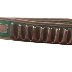 Cartouchi&egrave;re en toile et tube en cuire calibre 12 x20 cartouches