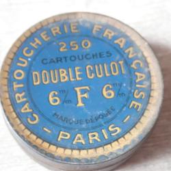 Boite munitions vide calibre 6 mm double culot Cartoucherie Fran&ccedil;aise Paris