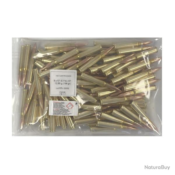 Lot de vrac PPU 8x57 IS FMJ BT 198gr x100