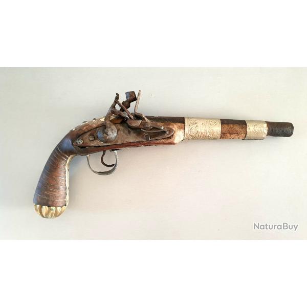 Pistolet ancien � silex Moukala Afrique Maroc XIX�ME collection