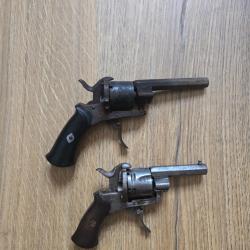 Lot de deux revolver &agrave; broche type lefaucheux