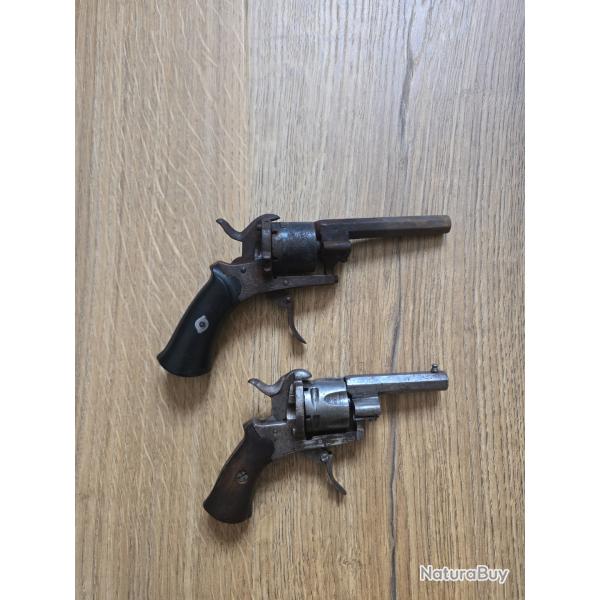 Lot de deux revolver � broche type lefaucheux
