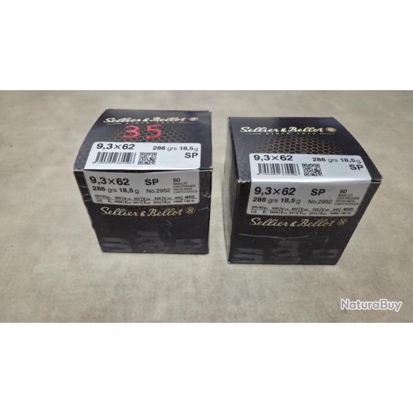 Balles sellier bellot sp 9,3x62 18,5g
