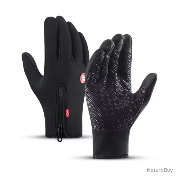 Paire de Gants Tactiques d'Hiver Imperm�ables � �cran Tactile & Zipp�s pour Chasse & Moto
