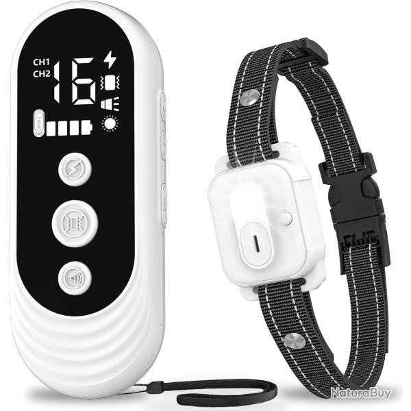 Colliers de Dressage Chien 3 Modes BIP Vibration Choc Rechargeable �tanche  IPX7 Port�e1000m Lumi�re