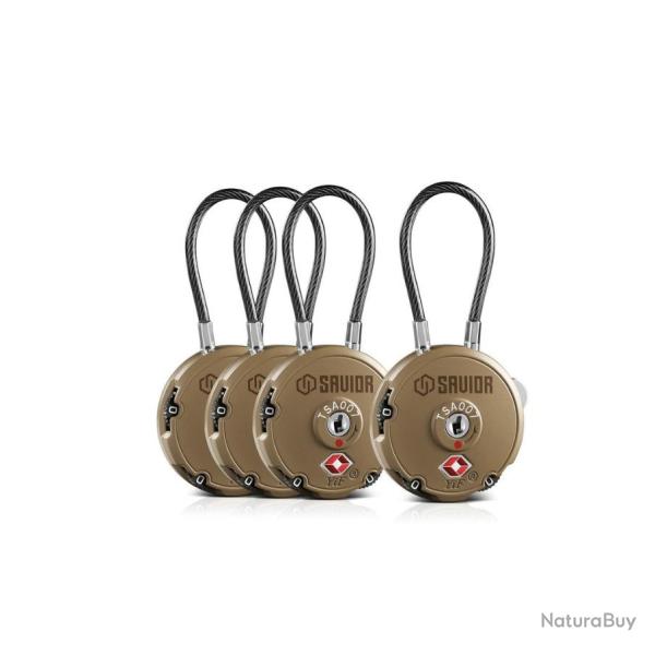 Lot de 4 Cadenas � Cable (TSA) - Savior Tan
