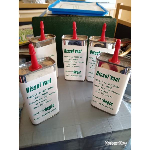 Lot de 5 bidons de dissolvant pour armes � poudre