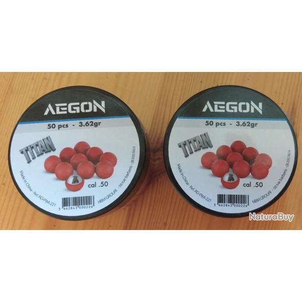 100 Balles AEGON TITAN cal.50 , 3,62 g. pour T4E