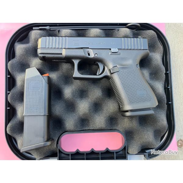 Glock 19 Gen5 FS + Holster Glock + kit hausse/guidon fibre optique