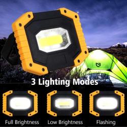 Projecteur de travail LED portable rechargeable d'urgence 30W pour ext&eacute;rieur
