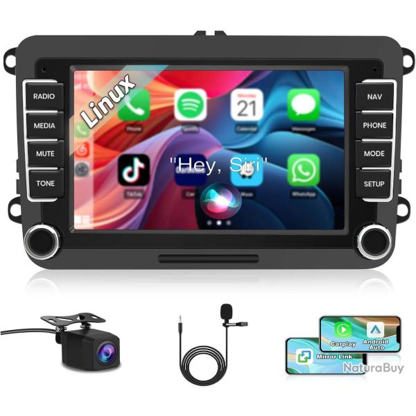 Autoradio 7" Carplay pour VW Golf 5 6 Polo CarPlay & Android Auto Sans Fil, Bluetooth, FM radio, DSP