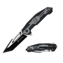 Couteau USMC Lame Acier 3Cr13 Manche FRN Noir et Gris Liner Lock USMA3001GY