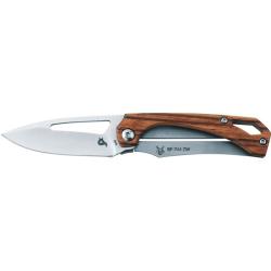 Couteau Pliant Black Fox Racli Lame Acier 440C Manche Bois et Acier Framelock Made In Italy BF744ZW