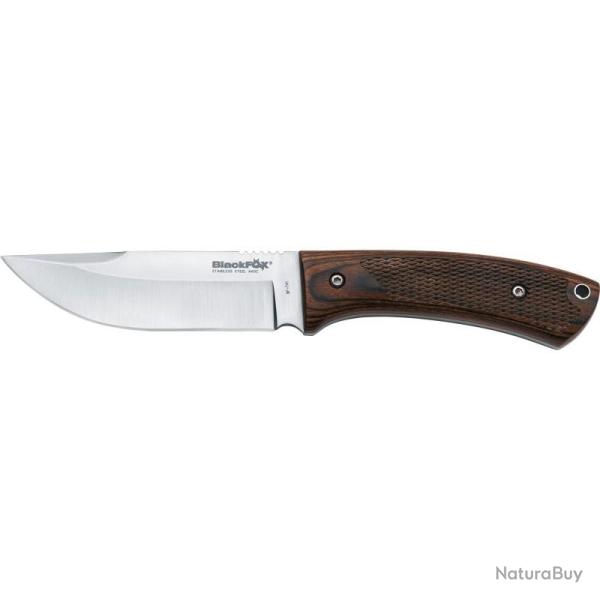 Couteau Fixe Black Fox Companion Lame Acier 440C Manche Pakkawood Etui Cuir BF741