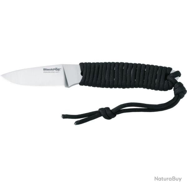 Couteau Fixe Black Fox Tarlo Lame Acier 440C Manche Paracorde Etui Kydex Made In Italy BF713