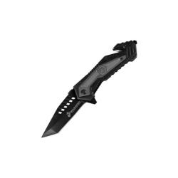 Couteau USMC Salvager Rescue Lame Acier Inox Manche Aluminium Noir Liner Lock USMA1033BK